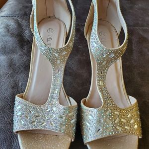 Champagne Rhinestone Heels